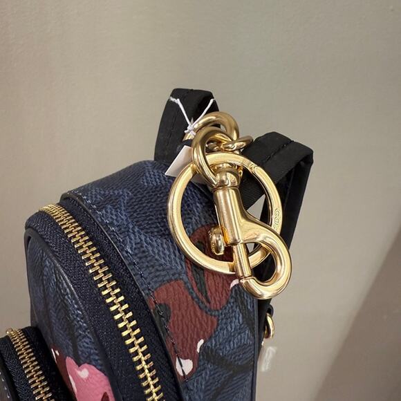 Coach CZ086 Mini Court Backpack Bag Charm In Signature Canvas With Cherry Print - Picture 4 of 16